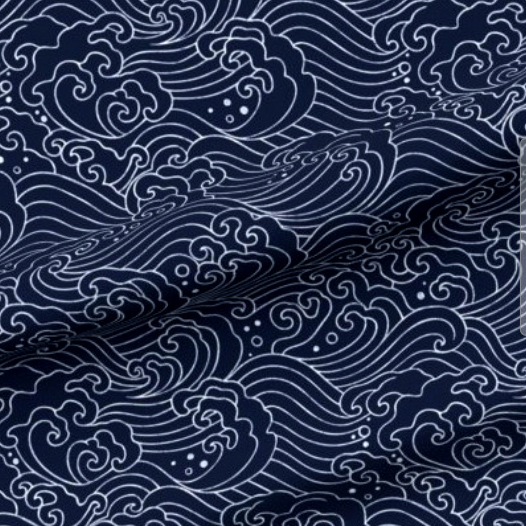 Navy Waves Tote