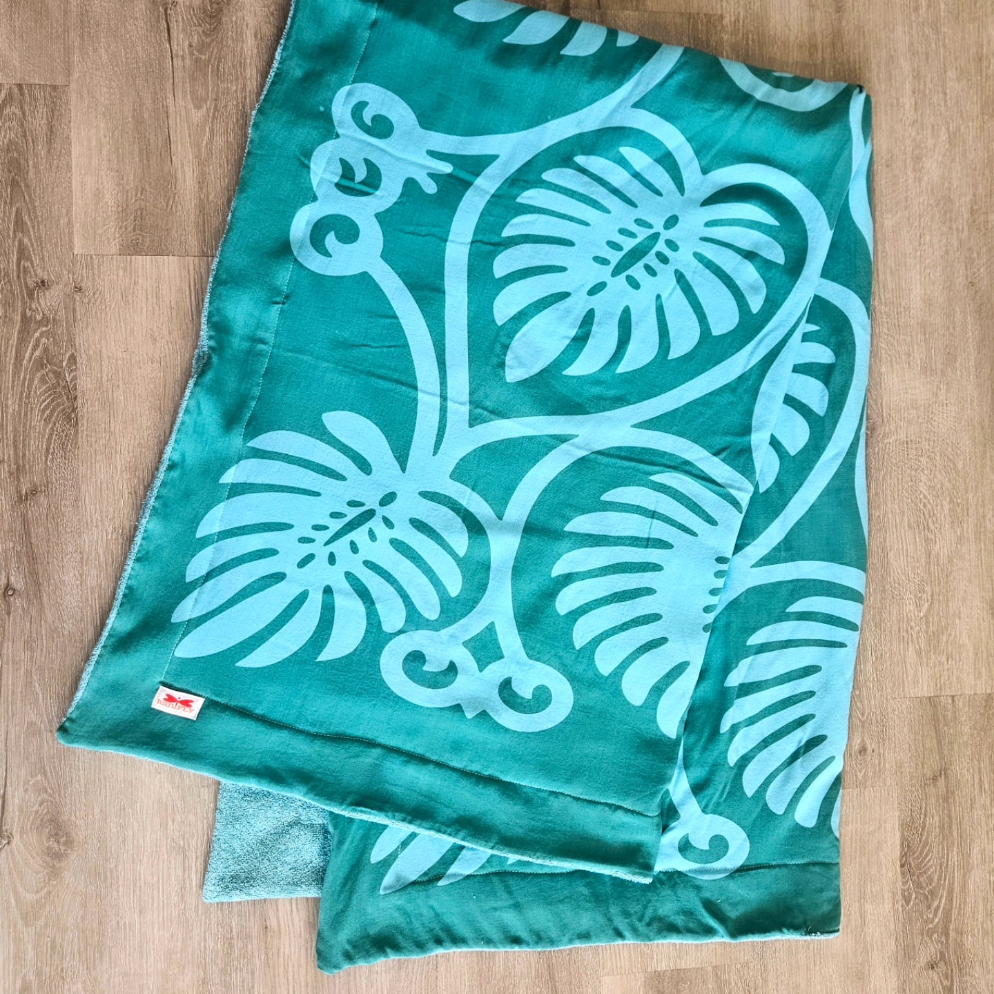 Large Aqua Monstera Blanket- Towel